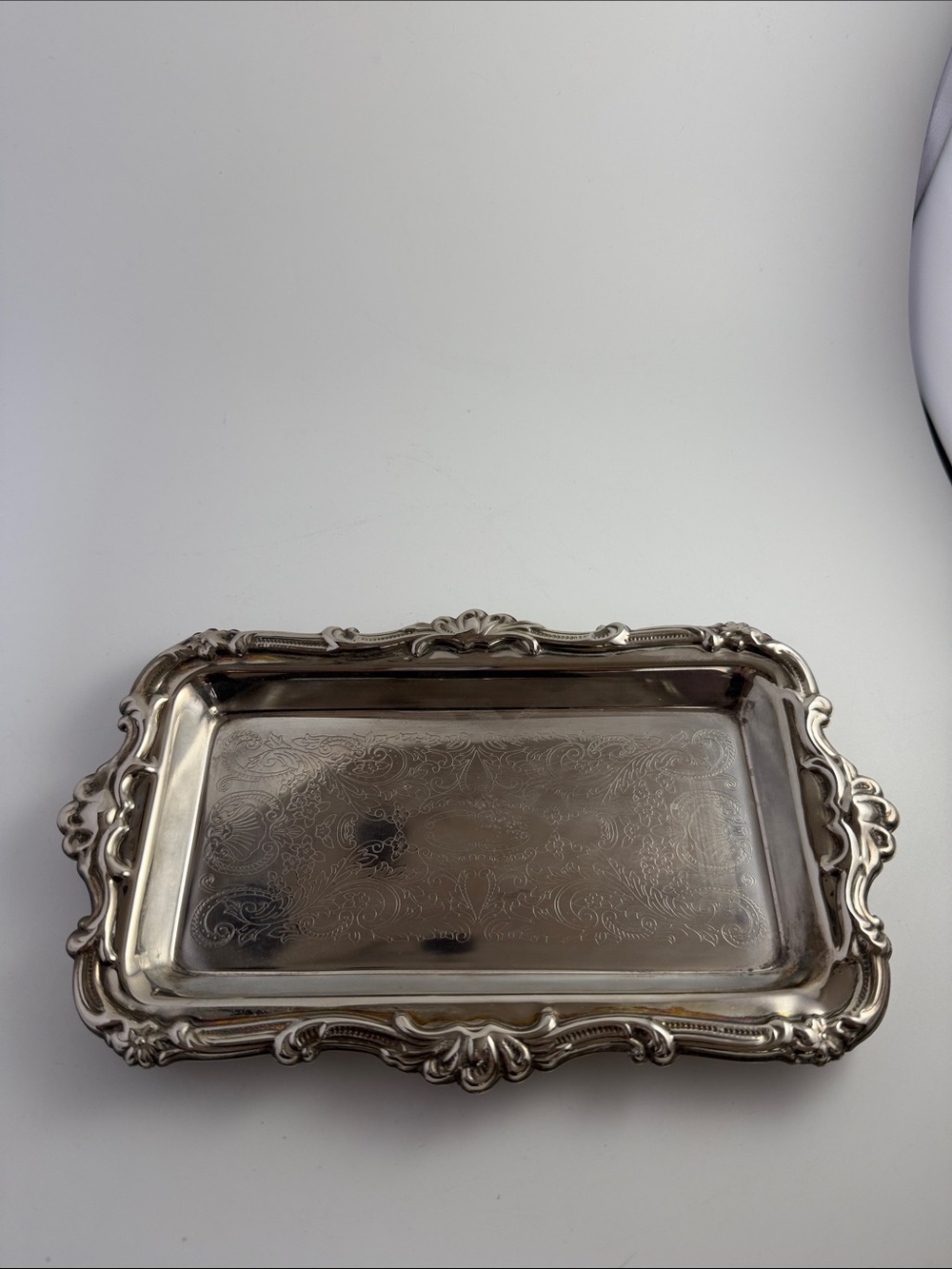 Silver Plated Tray 9.75” long by 6”